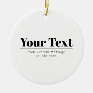 Stylish Retro-modern Text Black & White Ceramic Ornament