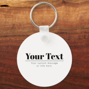 Stylish Retro-modern Text   Black & White Keychain