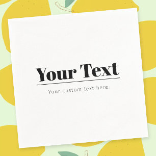 Stylish Retro-modern Text   Black & White Napkin