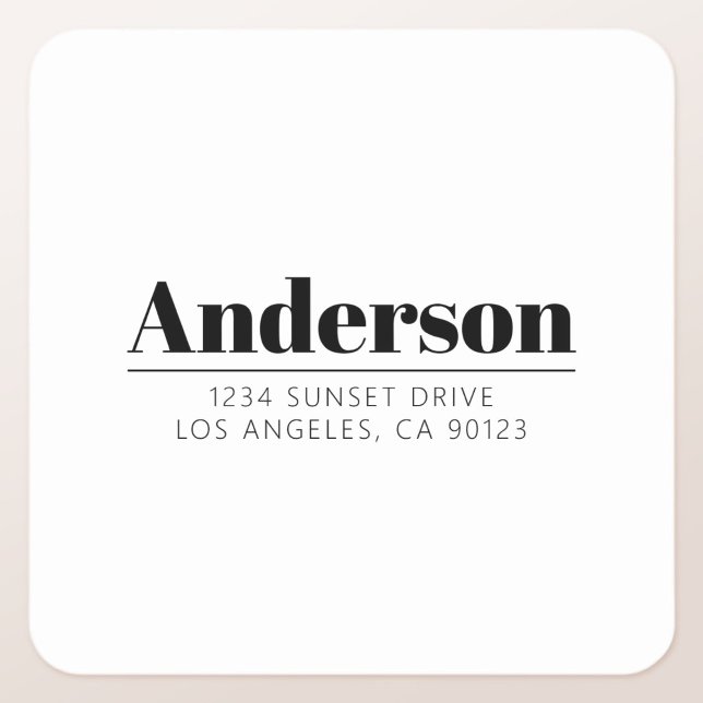 Stylish Retro-modern Text | Black & White Square Sticker (Creator Uploaded)