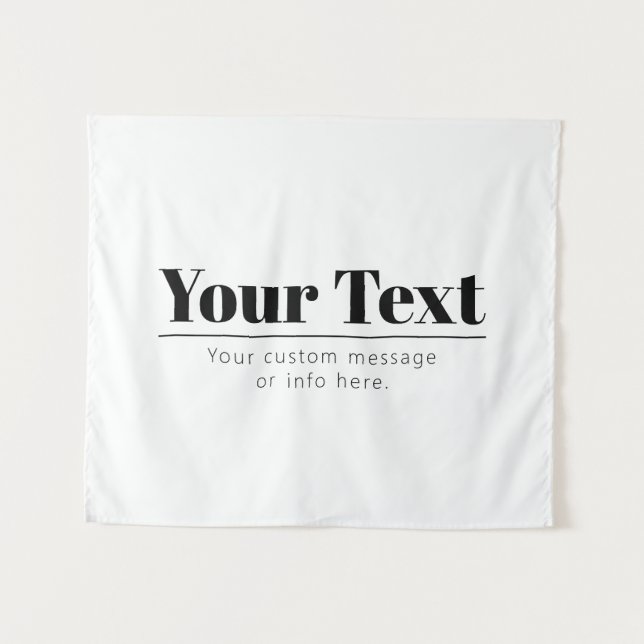 Stylish Retro-modern Text | Black & White Tapestry (Front (Horizontal))