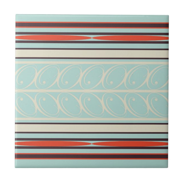 Stylish Retro Pattern Ceramic Tile (Front)