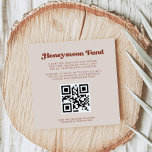 Stylish retro Peach Pink Honeymoon fund QR code Enclosure Card<br><div class="desc">A retro chic theme: adopt this vintage and stylish typographic design for your wedding stationery, with a peach pink colour theme. Easy to mix and match with our similar stationery available in burnt orange, terracotta & brown sugar. Fully customizable text colours and backgrounds. Replace the image with your own custom...</div>