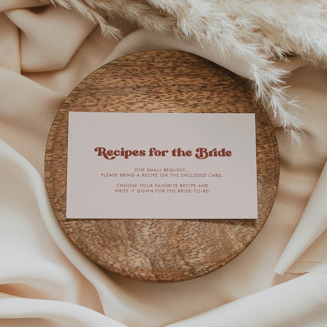 Stylish retro Peach pink Recipe request card (Creator Uploaded)