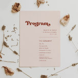 Stylish retro peach pink wedding program<br><div class="desc">A retro chic theme: adopt this slightly vintage and stylish typographic design for your wedding stationery,  with a burnt orange,  terracotta,  brown sugar & peach pink colour theme. Fully customizable text,  colours and backgrounds.</div>