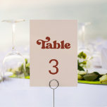 Stylish retro peach pink wedding table number<br><div class="desc">A retro chic theme: adopt this slightly vintage and stylish typographic design for your wedding stationery,  with a burnt orange,  terracotta,  brown sugar & peach pink colour theme. Fully customizable text,  colours and backgrounds.</div>