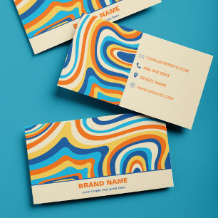 Stylish Retro Psychedelic Groovy Colourful Abstrac Business Card