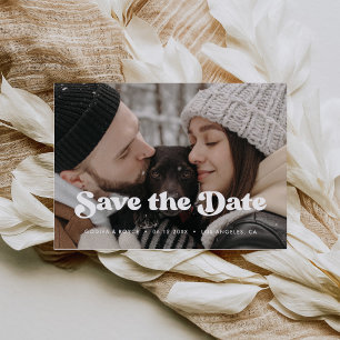 Stylish retro Save the Date photo card