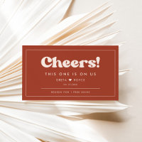 Stylish retro Terracotta Wedding Drink ticket