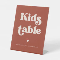 Stylish retro Terracotta Wedding Kids table