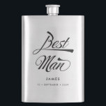 Stylish Retro Typography Best Man Groomsmen Hip Flask<br><div class="desc">This personalized flask makes a stylish vintage Best Man gift. Funky retro inspired font and your name and date of choice! Want more wedding items in this style? Drop me a message!</div>