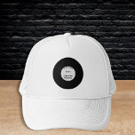 Stylish Retro Vinyl Record Bachelor Party Trucker Hat<br><div class="desc">Celebrate the groom-to-be with this stylish trucker hat! Featuring a black-and-white retro vinyl record design, this hat is perfect for a bachelor party with timeless style. Personalize it with the groom's name and the special date to make it an unforgettable keepsake. The classic trucker is ideal for a fun bachelor...</div>