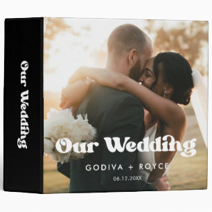 Stylish retro wedding photo album binder
