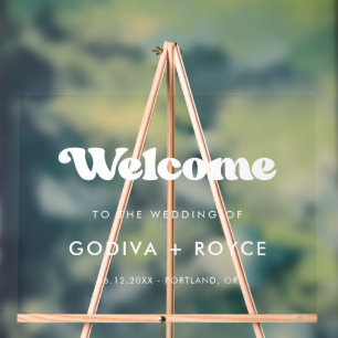 Stylish retro Welcome to our wedding Clear Acrylic Sign