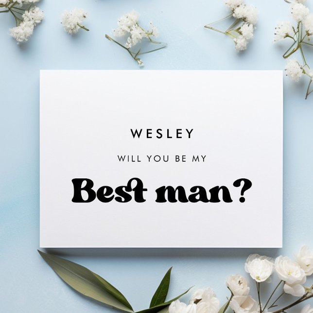 Stylish retro Will you be my best man card (Creator Uploaded)