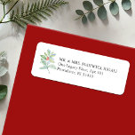 Stylish Return Address Labels Christmas<br><div class="desc">These stylish Christmas 2025 return address labels feature a festive watercolor design with red and green holly berries on a crisp white background. Your address details are displayed in a classic font, offering an informal yet elegant look. Personalize the template fields with your family name and street address for a...</div>