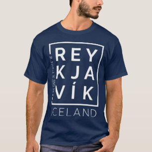 Stylish Reykjavik Iceland City Coordinates boy T-Shirt