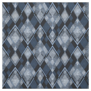Stylish rhombic classic blue grey trendy textured fabric