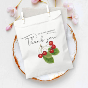 Stylish Romantic Red And White Chic Cherries Favour Bag