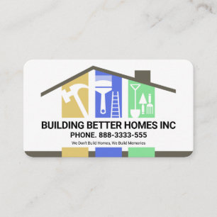 Stylish Rooftop Handyman Tools Building Business Card