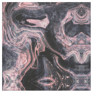 Stylish rose gold abstract marbleized design fabric