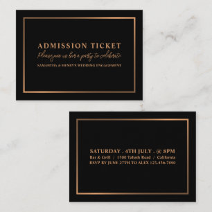 Stylish Rose Gold & Black, Admission Ticket