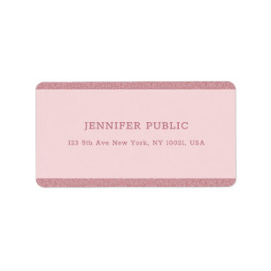 Stylish Rose Gold Glitter Modern Professional Chic Label