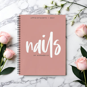 Stylish Rose Gold Nails Appointment Book