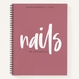 Stylish Rose Gold Nails Appointment Book