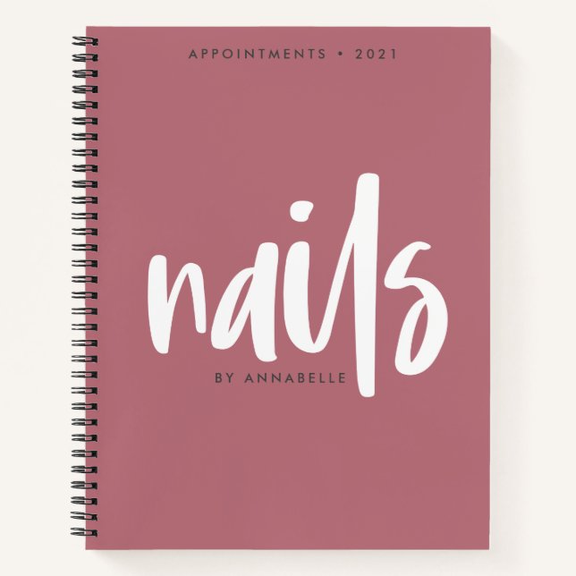 Stylish Rose Gold Nails Appointment Book (Front)