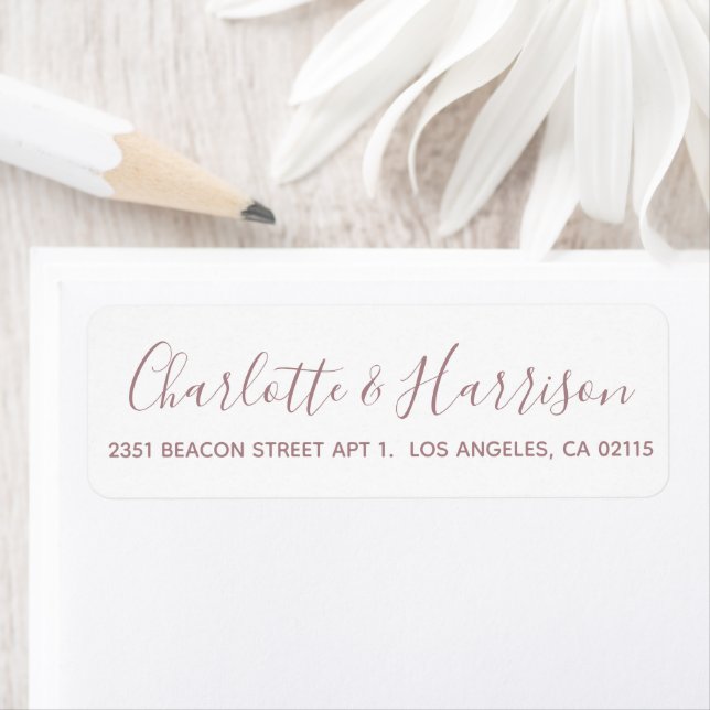 Stylish rose gold script modern chic wedding (Insitu)