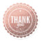 Stylish Rose Gold Thank You Wedding Sticker