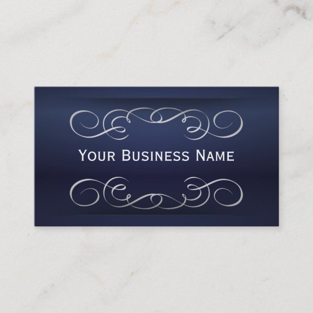Stylish Royal Blue Boutique Business Card (Front)