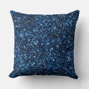 Stylish Royal Blue Shimmer Glitter Glam Pattern Throw Pillow