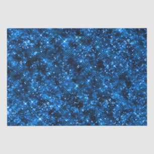 Stylish Royal Blue Shimmer Glitter Glam Pattern Tissue Paper