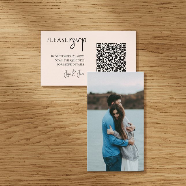Stylish RSVP Card with Your Photo and QR Code (Stylish RSVP Card with Your Photo and QR Code)