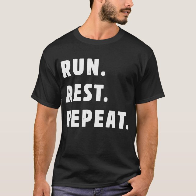 Stylish Run Rest Repeat Running T-Shirt (Front)