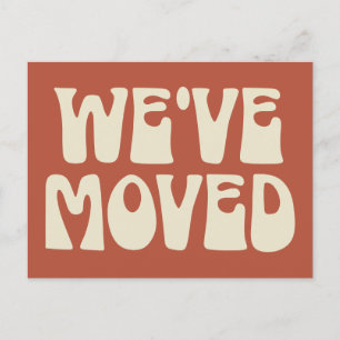 Stylish Rust Brown Minimalist Moved New Address Postcard