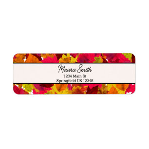 Stylish Rustic Autumn Leaves Simple Return Address