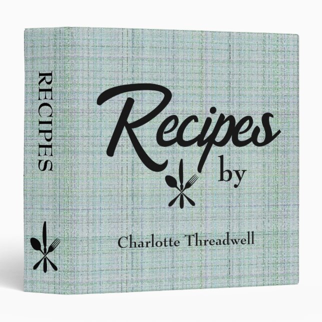 Stylish Rustic Beige Linen Look Family Personalize Binder (Front/Spine)