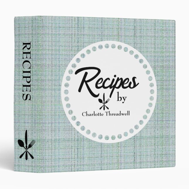 Stylish Rustic Beige Linen Look Family Personalize Binder (Front/Spine)