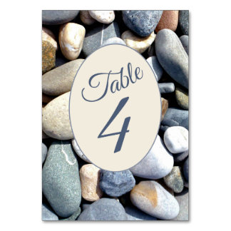 Stylish Rustic Colourful Beach Pebbles TABLE 4 Number