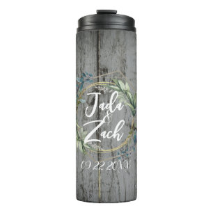 Stylish Rustic Leafy  Wreath Wedding   Thermal Tum Thermal Tumbler