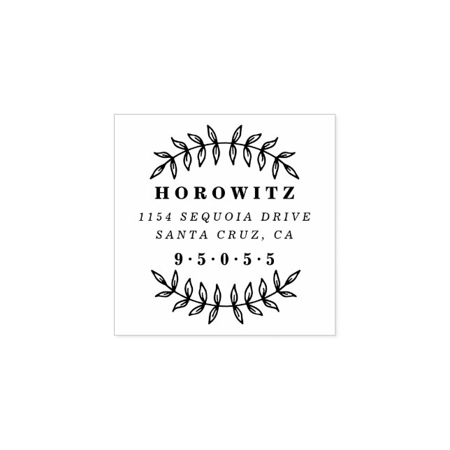 Stylish Rustic Script Family Name Return Address Rubber Stamp (Imprint)