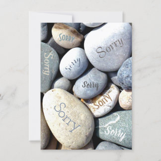 Stylish Rustic Unusual SORRY Natural Pebbles Save The Date