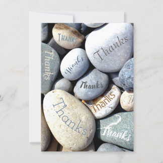 Stylish Rustic Unusual THANKS Natural Pebbles Save The Date