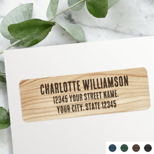 Stylish Rustic Woodgrain Brown Return Address