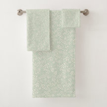 Stylish Sage Green Boho Watercolor Floral Pattern