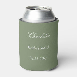 Stylish Sage Green Bridesmaid Favour Can Cooler