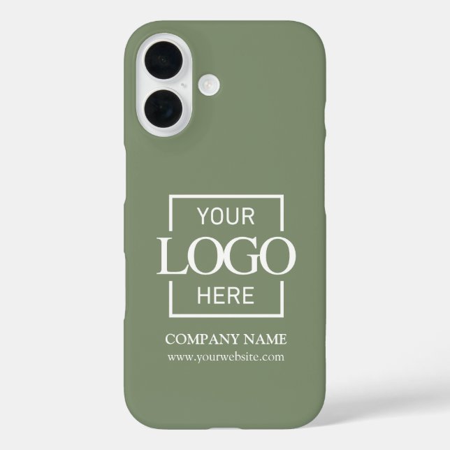 Stylish Sage Green Business Company Logo Apple Case-Mate iPhone Case (Back)